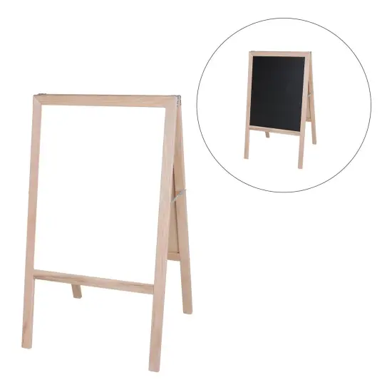 Natural White Dry-Erase/Black Chalkboard Marquee Easel, 42" x 24" {1}