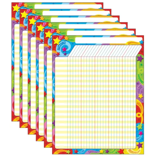 Praise Words 'n Stars Incentive Chart, 17" x 22", Pack of 6 {1}