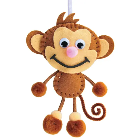 Felt Sewing Animal Kit, Monkey, 6.5" x 10.5" x 1", 6 Kits {2}