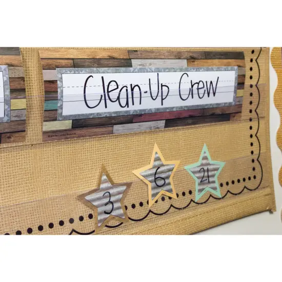 7-Pocket Pocket Chart, Burlap Design, 28" x 28" {6}