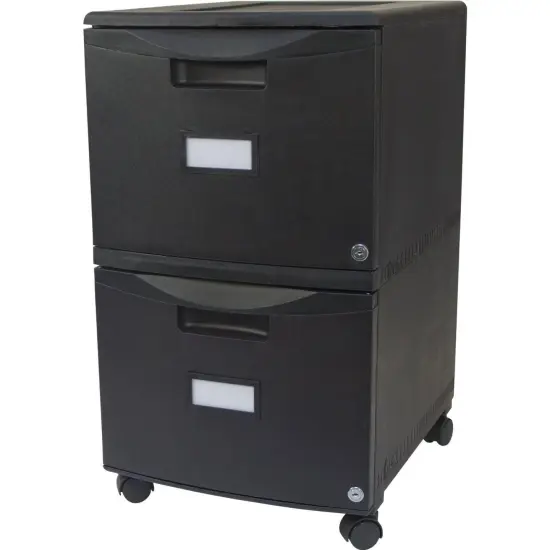 2-Drawer Mobile File Cabinet with Lock, Legal/Letter, Black {1}