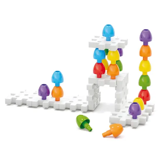 Jumbo Peggy Medium - Stacking Peg Toy with Illustrated Cards and 9 Linking Boards and 36 Pegs {4}