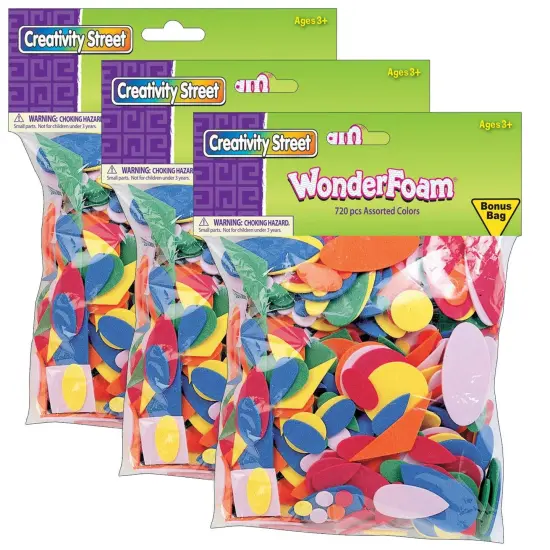 WonderFoam&reg; Shapes, Assorted Sizes, 720 Pieces Per Pack, 3 Packs {1}