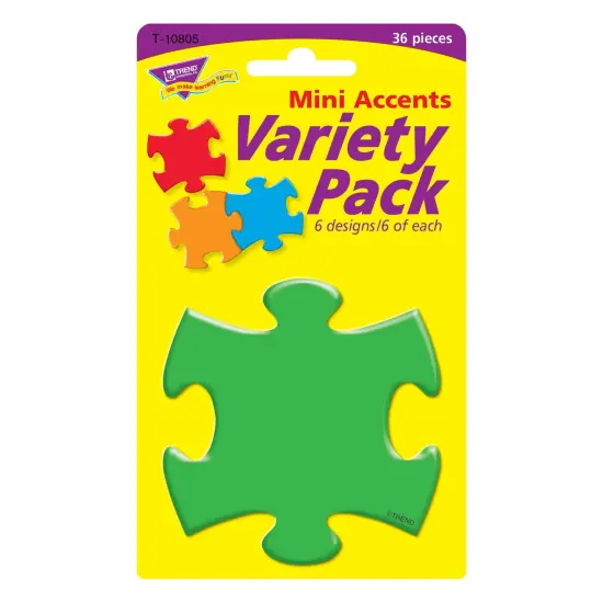 Puzzle Pieces Mini Accents Variety Pack, 36 Per Pack, 6 Packs {3}