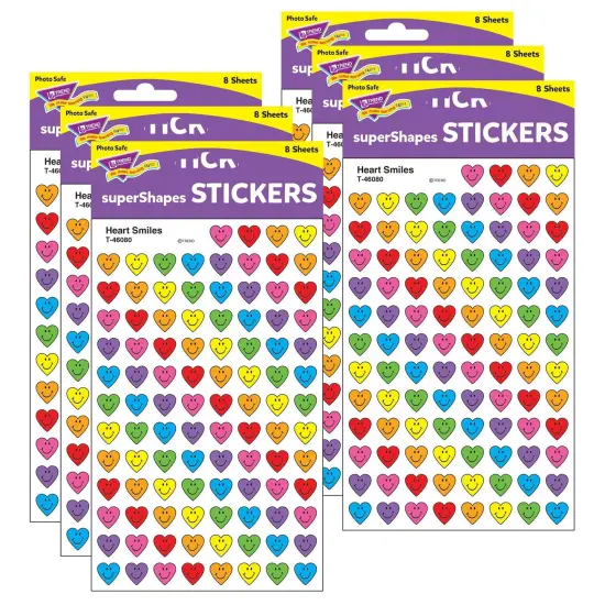 Heart Smiles superShapes Stickers, 800 Per Pack, 6 Packs {1}