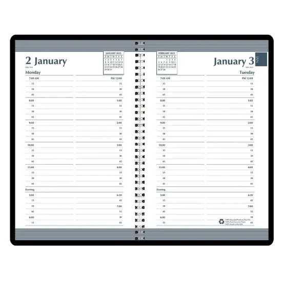 Recycled Daily Calendar Planner Black Cover {2}