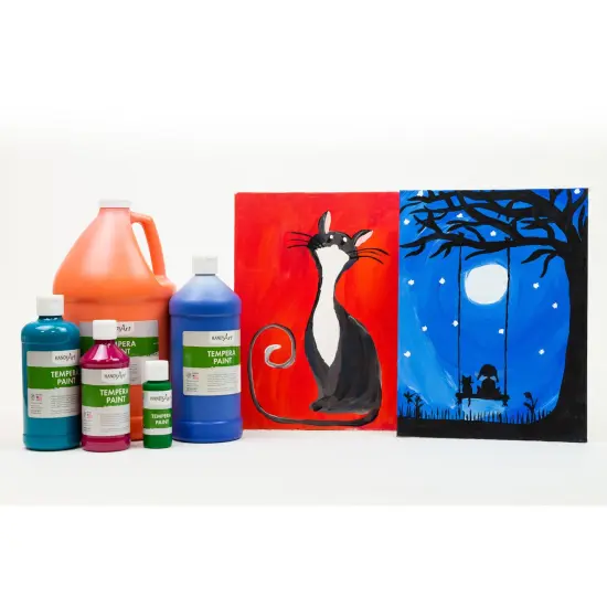 Tempera Paint, Pint, Fluorescent 6-Color Set {2}