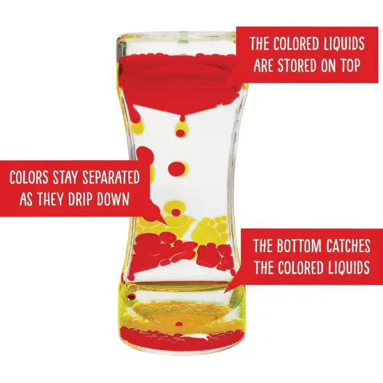 Liquid Motion Bubbler, Red & Yellow, Pack of 6 {3}
