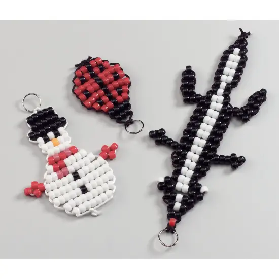 Pony Beads, Assorted Bright Hues, 6 mm x 9 mm, 1000 Per Pack, 3 Packs {4}