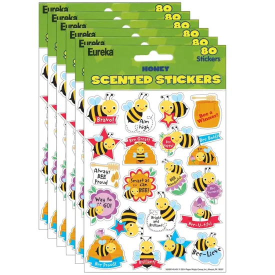 Honey Scented Stickers, 80 Per Pack, 6 Packs {1}
