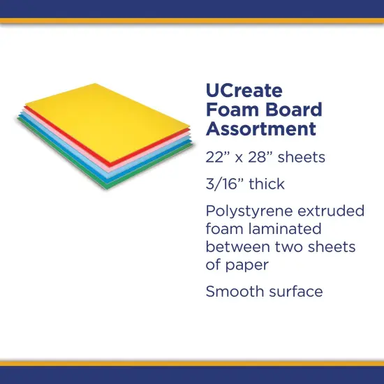 Foam Board, 6 Assorted Colors, Matte, 20" x 30", 12 Sheets {2}