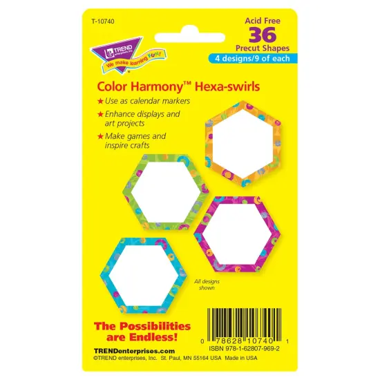 Color Harmony&trade; Hexa-swirls Mini Accents Variety Pack, 36 Per Pack, 6 Packs {3}