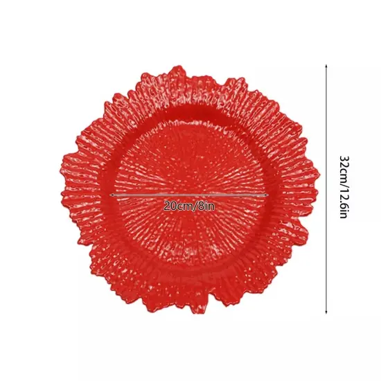 12.6" Large Round Plastic Charger Plates for Table {5}