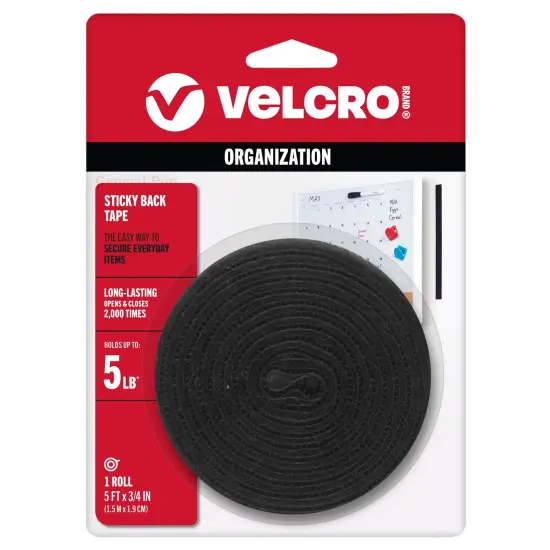 VELCRO(R) Brand Sticky Back Tape .75"X5'-Black {1}