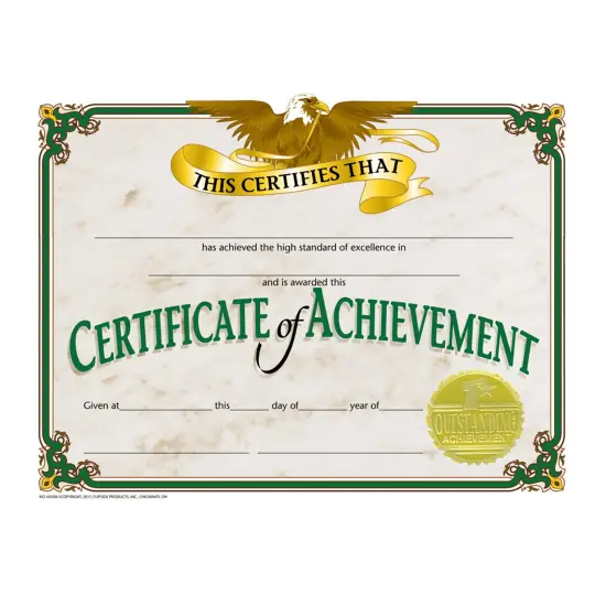 Gold Foil Embossed Seals, Outstanding Achievement, 54 Per Pack, 3 Packs {2}