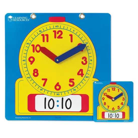 Write & Wipe Clocks Classroom Set, 1 Demonstration Clock, 24 Student Clocks {4}