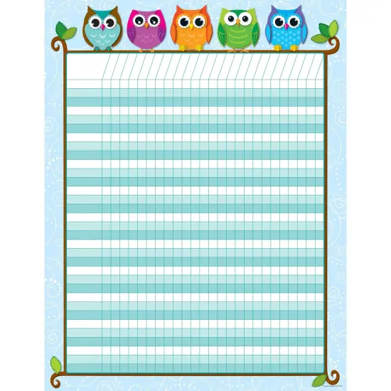 Colorful Owls Incentive Chart, Pack of 6 {2}