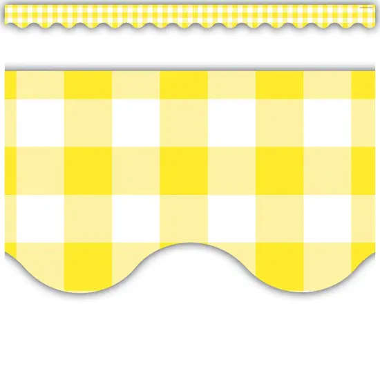 Yellow Gingham Scalloped Border Trim, 35 Feet Per Pack, 6 Packs {2}