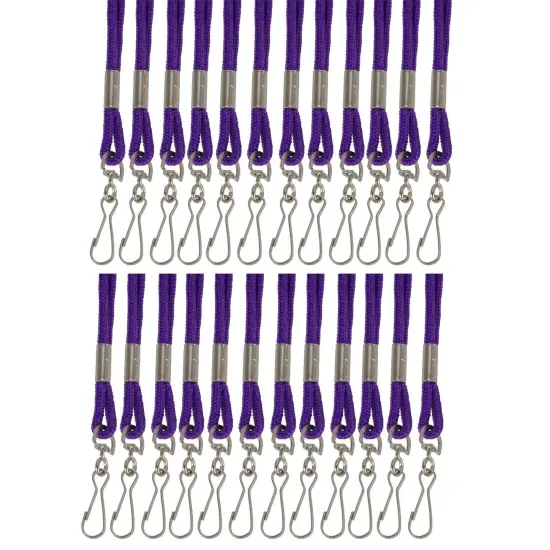 Standard Lanyard Hook Rope Style, Purple, Pack of 24 {1}