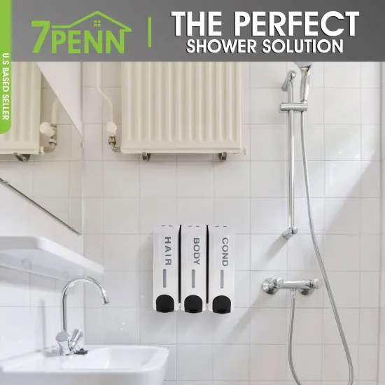 7Penn 3 Chamber Shower Dispensers - Soap and Shampoo Dispenser for Shower {4}