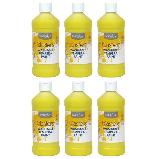 Little Masters&reg; Washable Tempera Paint, Yellow, 16 oz., Pack of 6 {1}