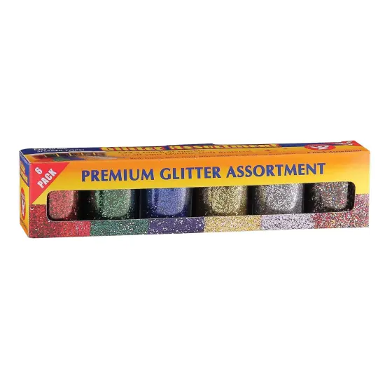 Premium Glitter Assortment, 6 Colors Per Pack, 3 Packs {2}