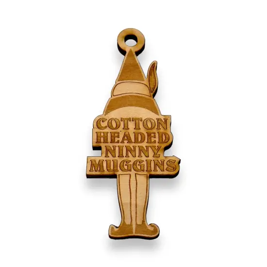 Ornament - Cotton Headed Ninny Muggins - Raw Wood 2x4in {1}