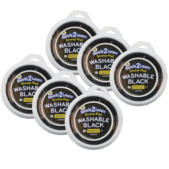 Jumbo Circular Washable Stamp Pad - Black - 5.75" dia. - Pack of 6 {1}