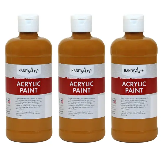 Acrylic Paint 16 oz, Raw Sienna, Pack of 3 {1}
