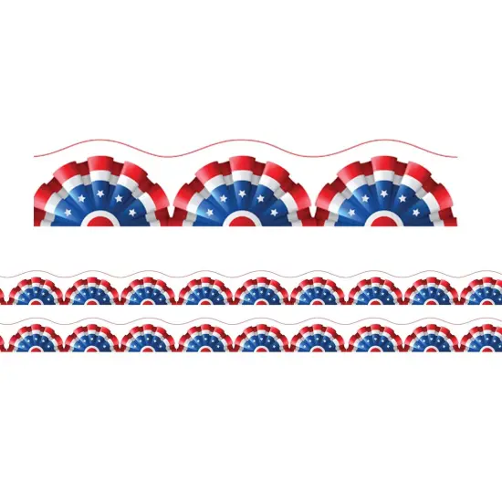Borders/Trims, Magnetic, Scallop Cut - 1-1/2" x 24", Patriotic Theme, 24' per Pack, 2 Packs {1}