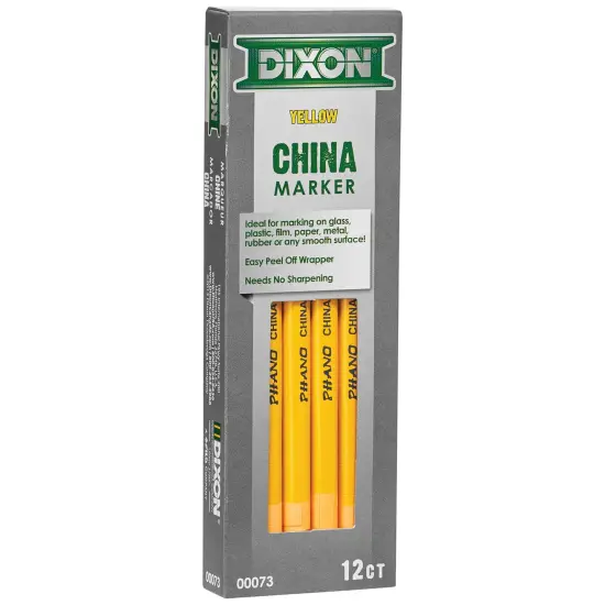 Phano China Markers, Yellow, 12 Per Pack, 2 Packs {3}