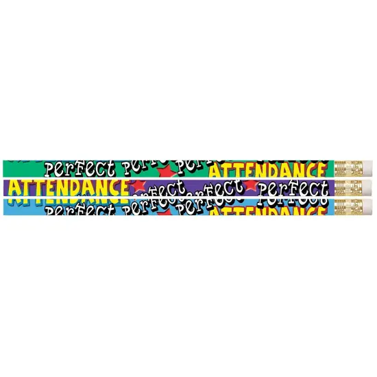 Perfect Attendance Motivational Pencils, 12 Per Pack, 12 Packs {2}