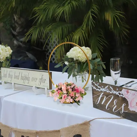 19.6" Metal Floral Hoop Table Centerpiece Ring {6}