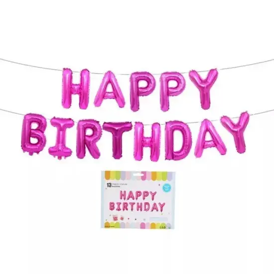 Kitcheniva Happy Birthday Foil Letter Balloons Party Decor 16" 13 Pcs Hotpink {1}