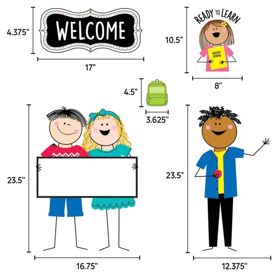 Stick Kids All Are Welcome Bulletin Board Set {3}