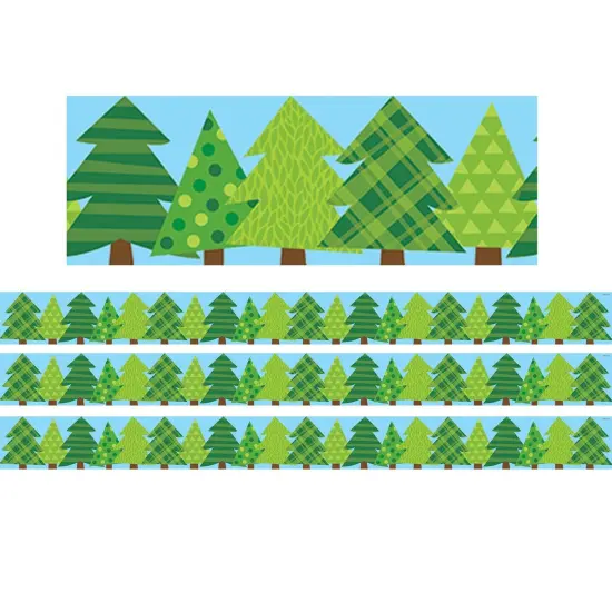 Woodland Friends Patterned Pine Trees EZ Border, 48 Feet Per Pack, 3 Packs {1}
