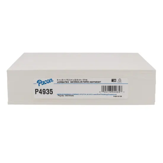 Watercolor Paper, White, 90 lb., 6" x 9", 200 Sheets {1}