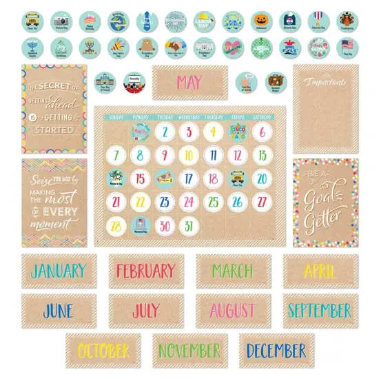 Krafty Pop Calendar Set Bulletin Board Set, 87 Pieces {2}