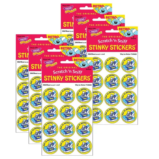 Way to Motor/Old Shoe Scented Stickers, 24 Per Pack, 6 Packs {1}
