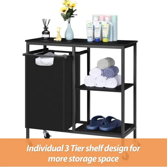 Black Laundry Basket with lid {3}