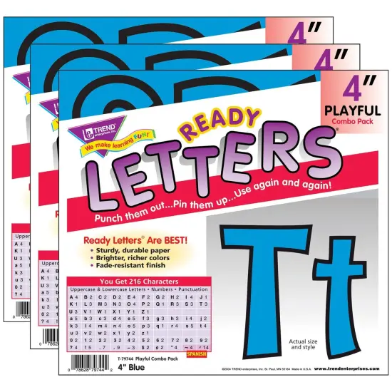 Blue 4" Playful Combo Ready Letters&reg;, 3 Packs {1}