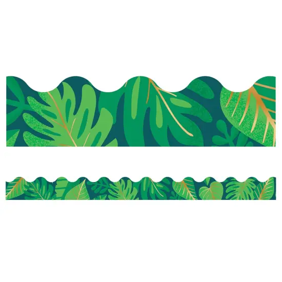One World Tropical Leaves Scalloped Border, 39 Feet Per Pack, 6 Packs {2}
