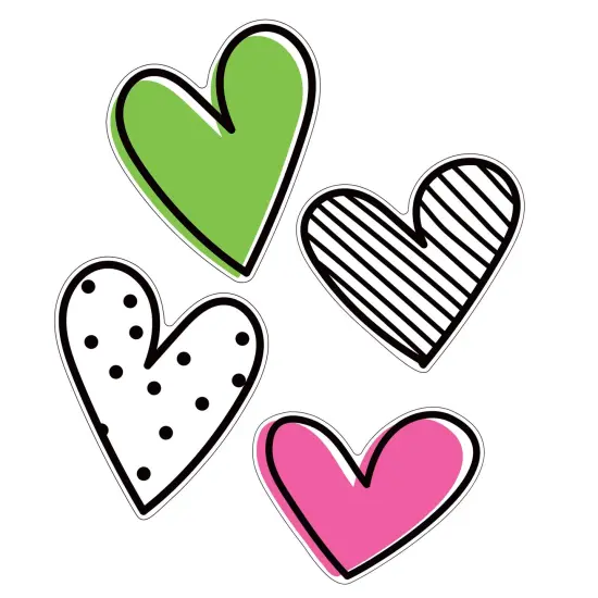 Kind Vibes Jumbo Doodle Hearts Cut-Outs, 12 Per Pack, 3 Packs {2}