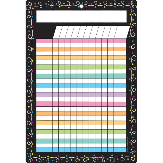 Smart Poly Chart, 13" x 19", Chalk Dots with Loops Incentive, w/Grommet, Pack of 6 {2}