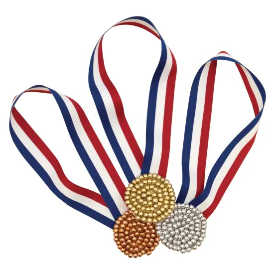 Pony Beads, Gold, Silver & Copper, 6 mm x 9 mm, 500 Per Pack, 3 Packs {3}