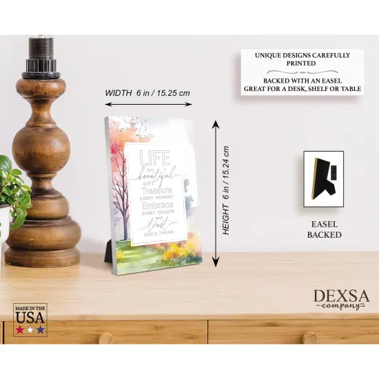 Life Is A Beautiful Wood Plaque with Easel and Hook Wall Tabletop Art - 6 inches x 9 inches {5}
