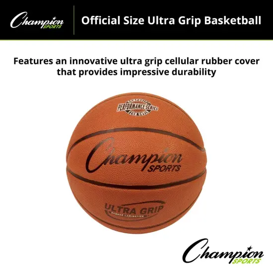 Ultra Grip Rubber Basketball with Bladder, Official Size 7 {4}