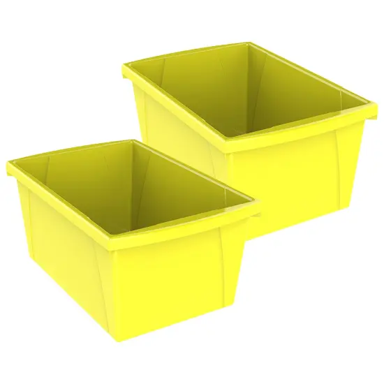 Medium Classroom Storage Bin, Yellow, Pack of 2 {1}