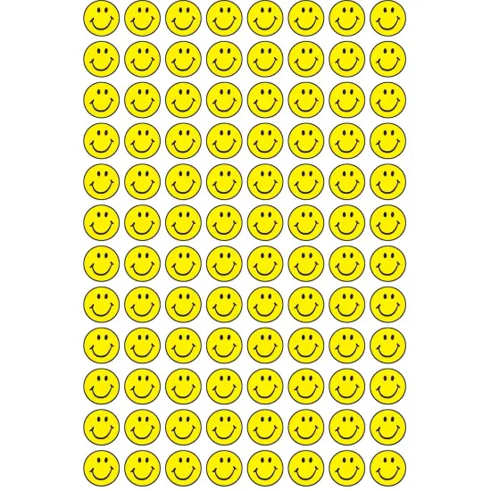 Neon Yellow Smiles superSpots&reg; Stickers, 800 Per Pack, 6 Packs {2}