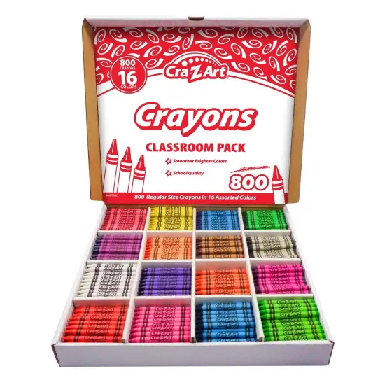 Crayon Classroom Pack, 16 Color, Box of 800 {1}